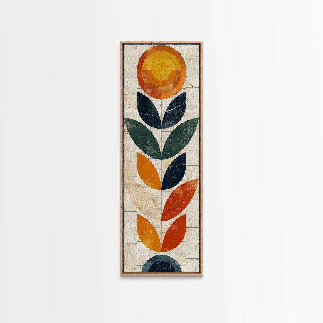 Abstract Geometric Stained Glass – Framed Canvas Print