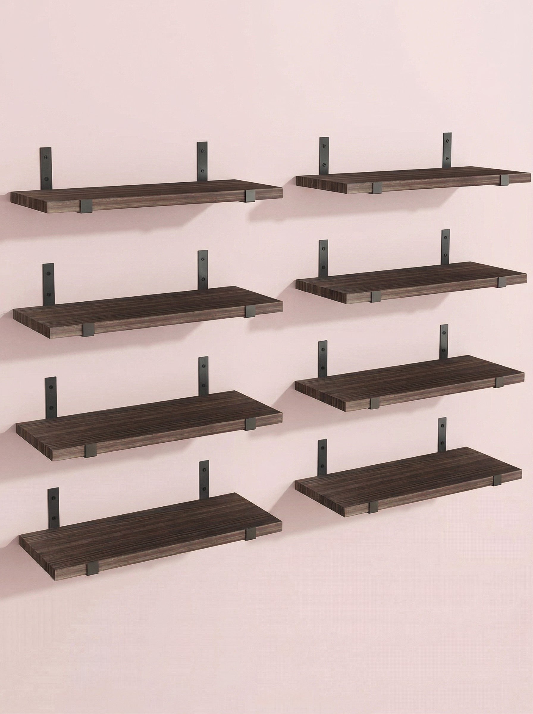 Wood Wall Shelves 15.8” with Metal Brackets