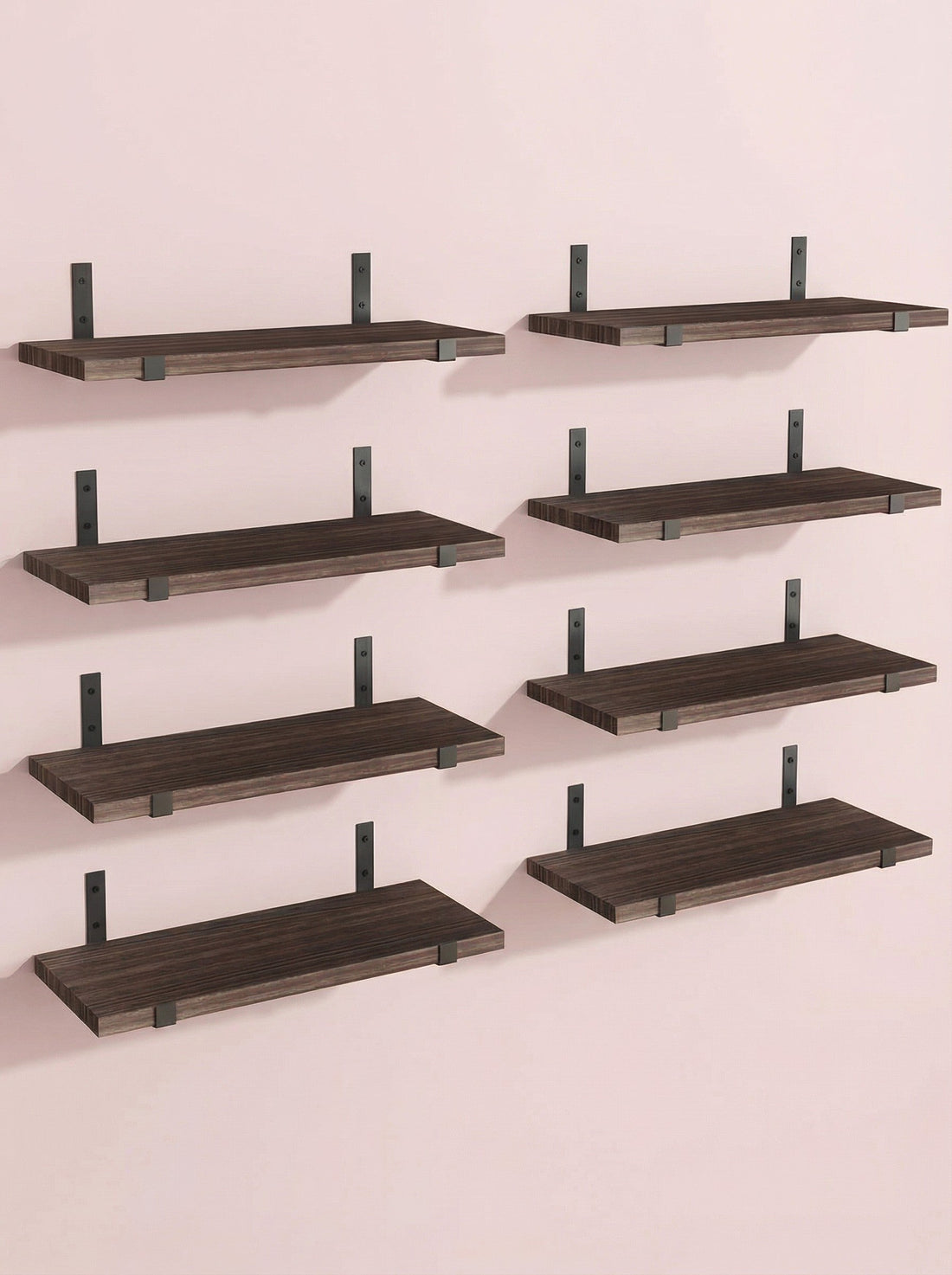 Wood Wall Shelves 15.8” with Metal Brackets