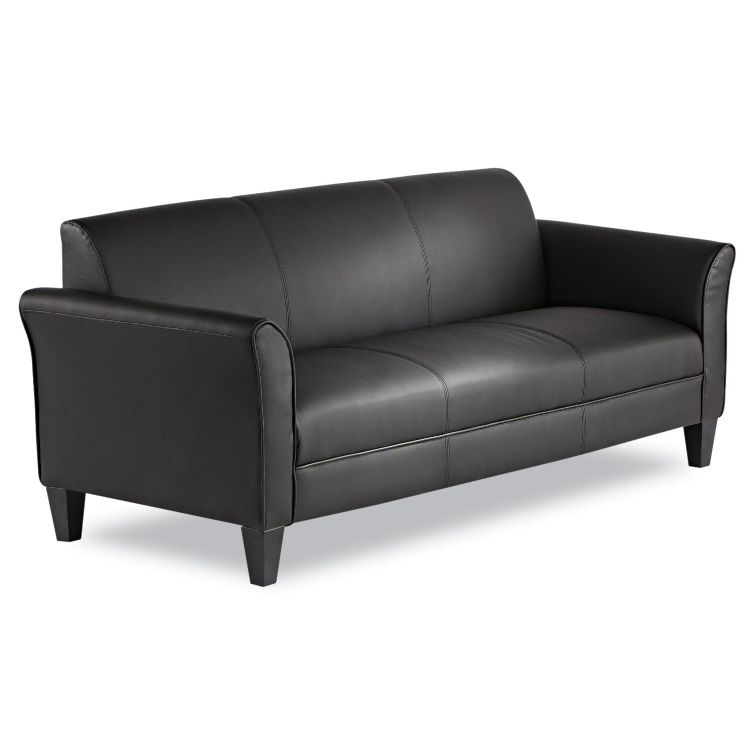 Reception Lounge 3-Cushion Sofa – Black, 77"W x 31.5"D x 32"H