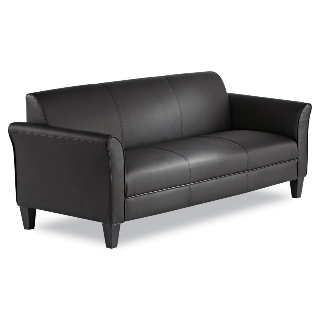 Reception Lounge 3-Cushion Sofa – Black, 77"W x 31.5"D x 32"H