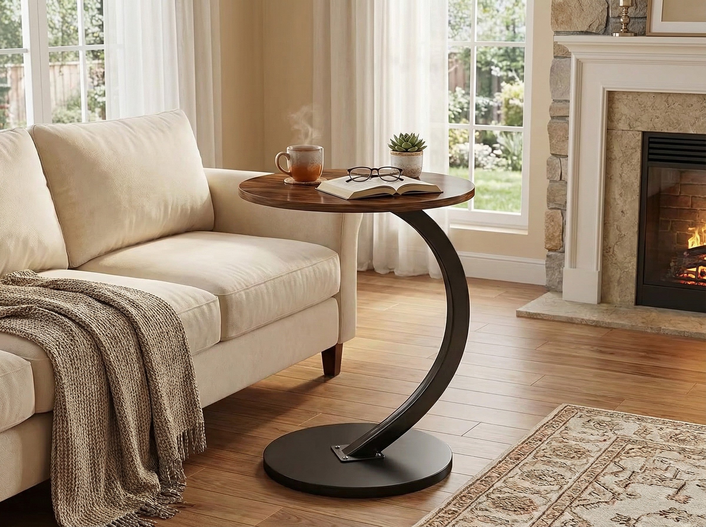 Modern Side Table – Round, C-Shape & Petal Designs