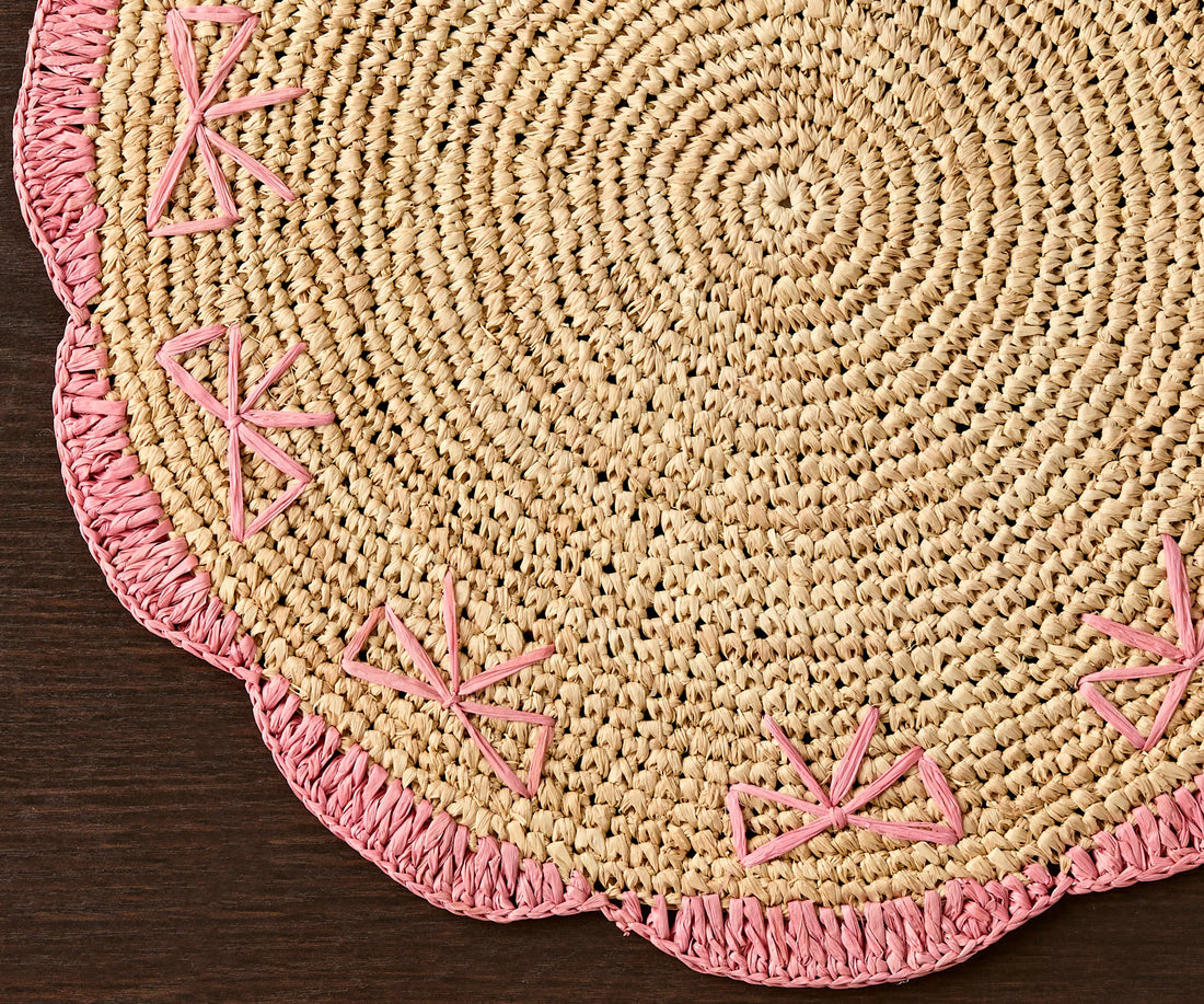 Hand-Crocheted Raffia Bow Placemats – Handmade Table Decor