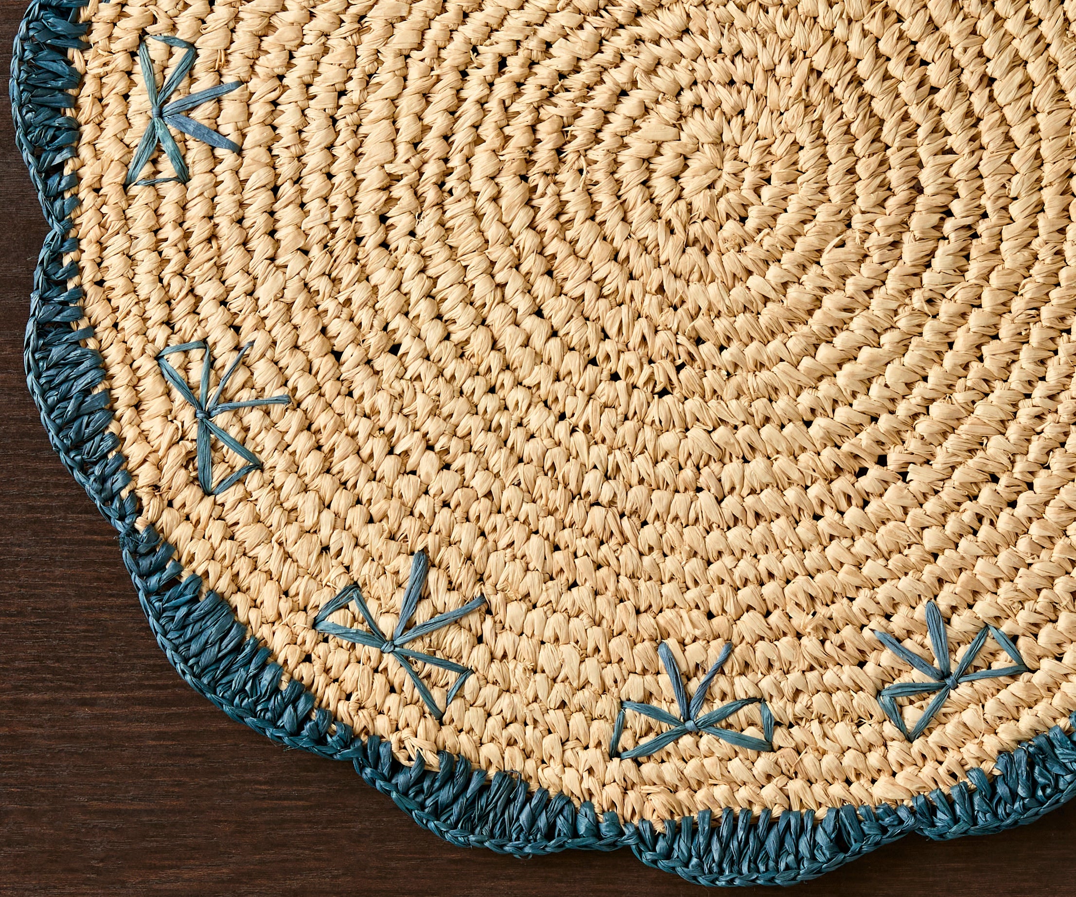 Hand-Crocheted Raffia Bow Placemats – Handmade Table Decor