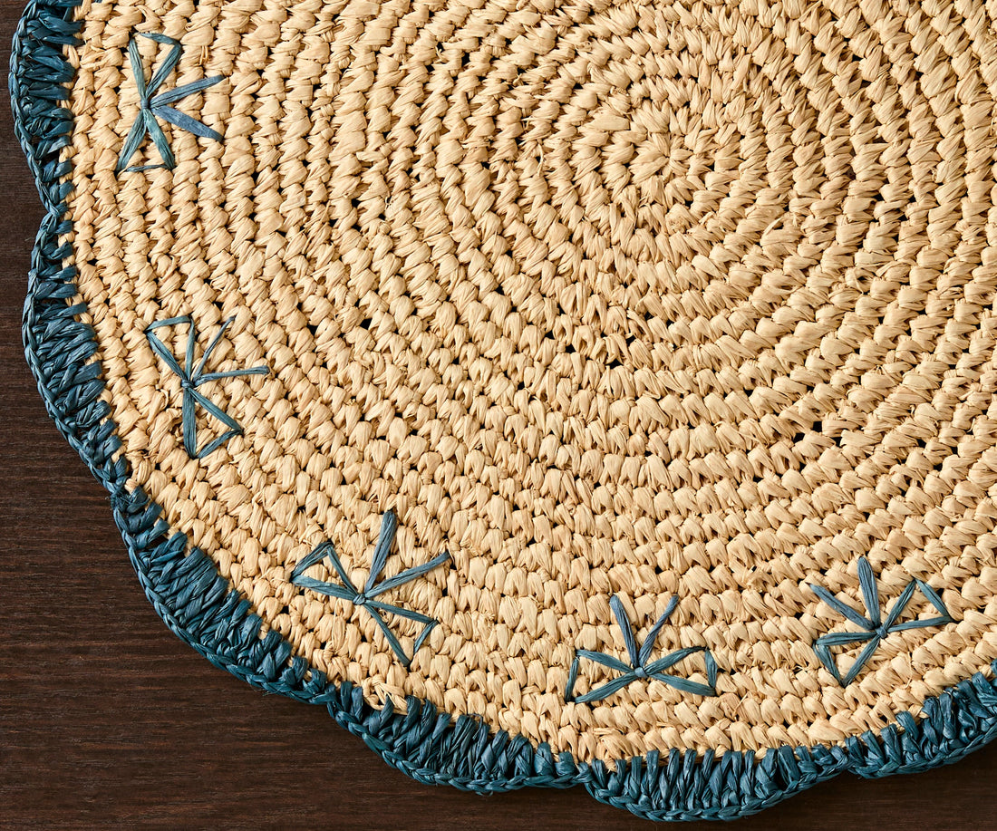 Hand-Crocheted Raffia Bow Placemats – Handmade Table Decor