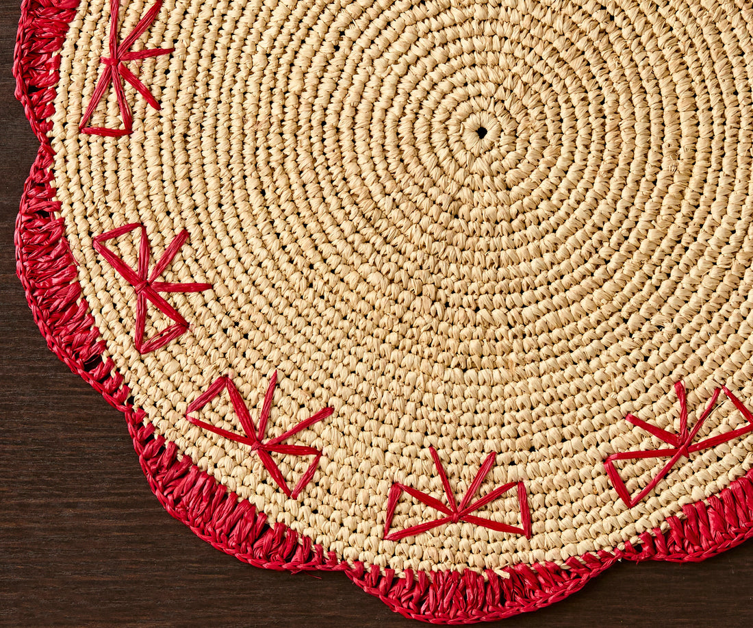 Hand-Crocheted Raffia Bow Placemats – Handmade Table Decor