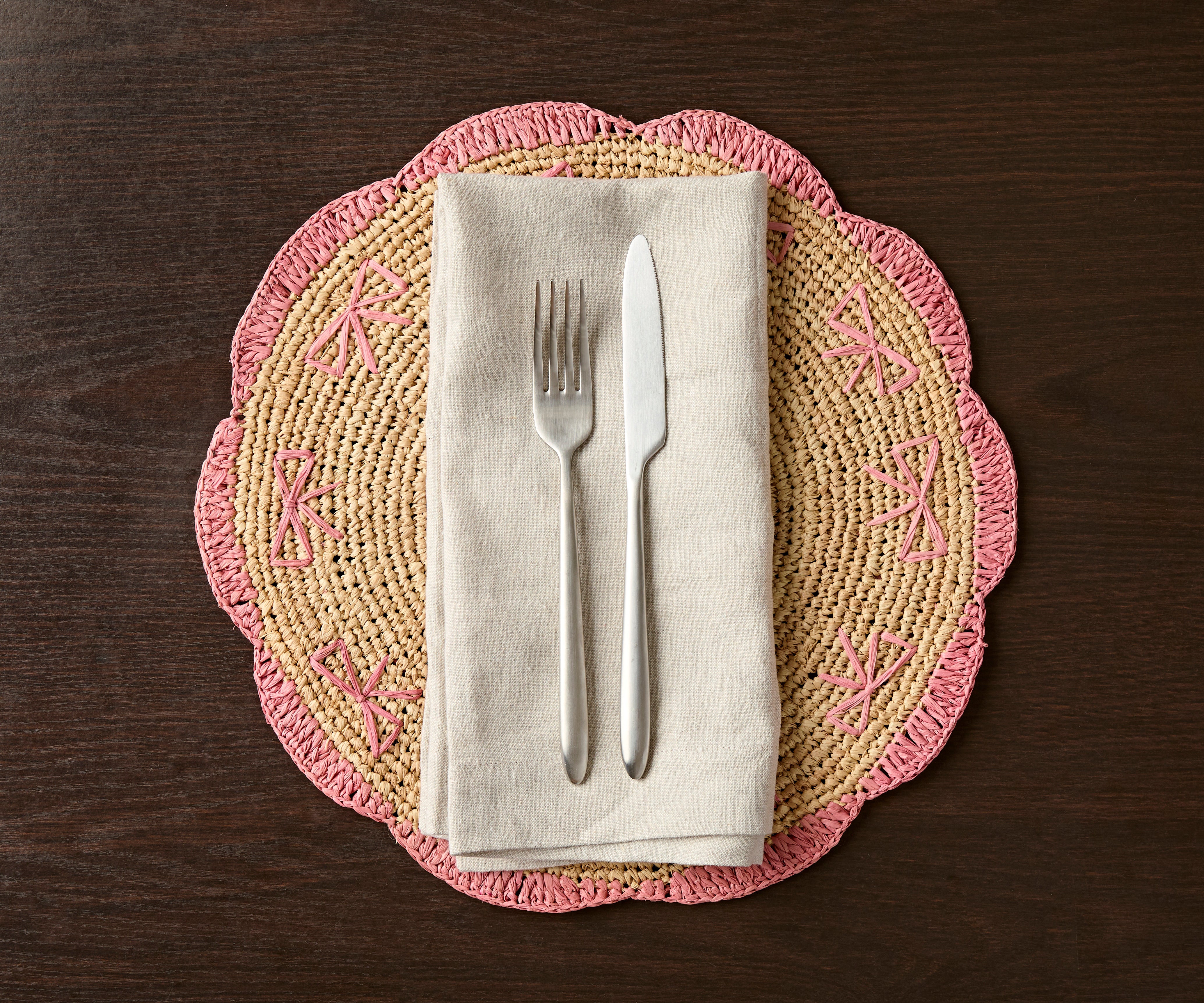 Hand-Crocheted Raffia Bow Placemats – Handmade Table Decor