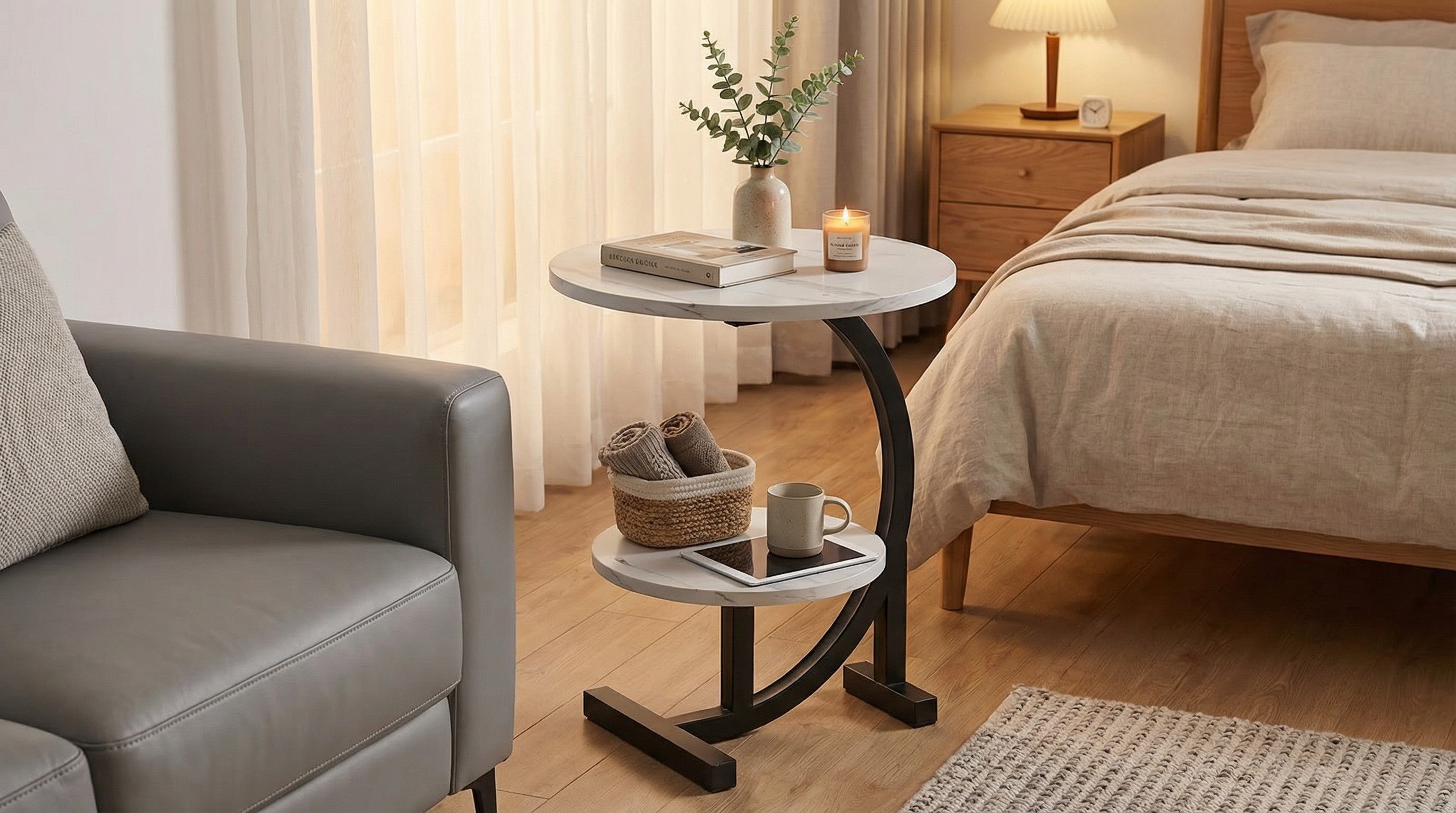 Modern Side Table – Round, C-Shape & Petal Designs