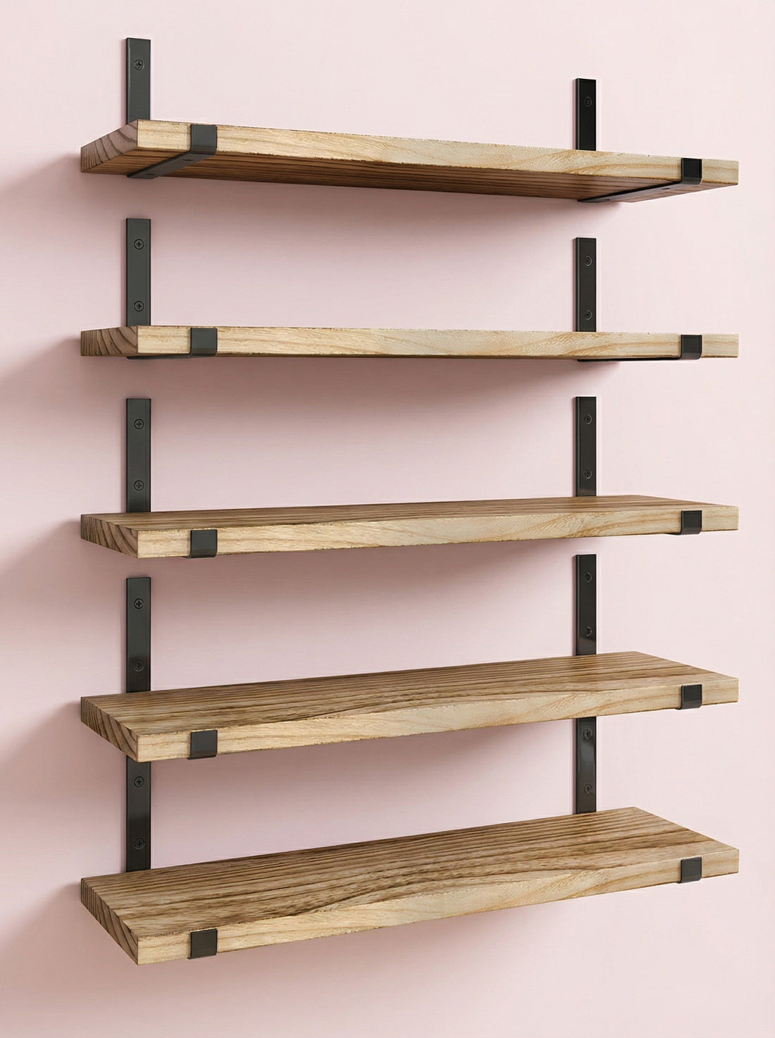 Wood Wall Shelves 15.8” with Metal Brackets