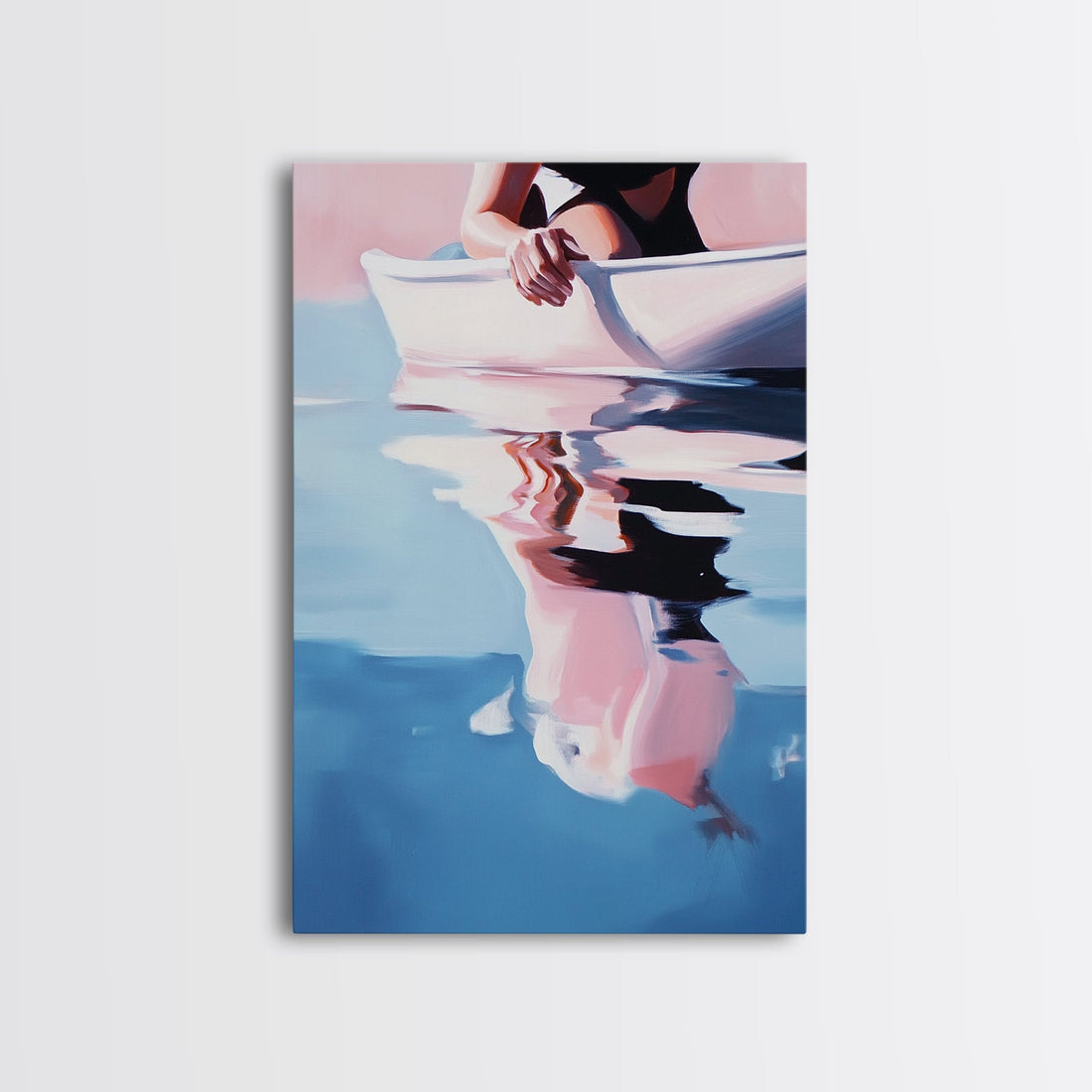 Woman on Water – Summer Reflections Framed Canvas Print