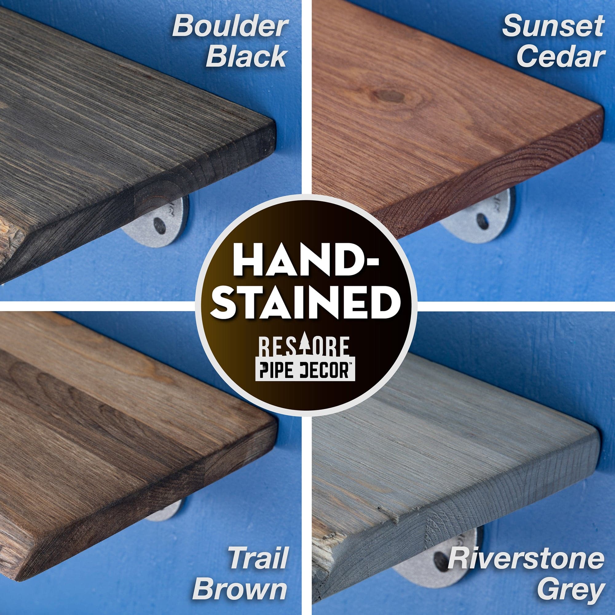 36” Sunset Cedar Live Edge Wood Shelf – L-Brackets (2-Pack)
