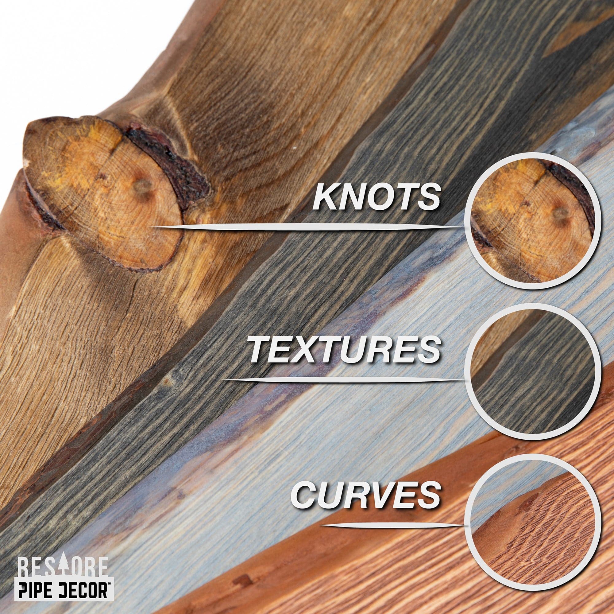 36” Sunset Cedar Live Edge Wood Shelf – L-Brackets (2-Pack)