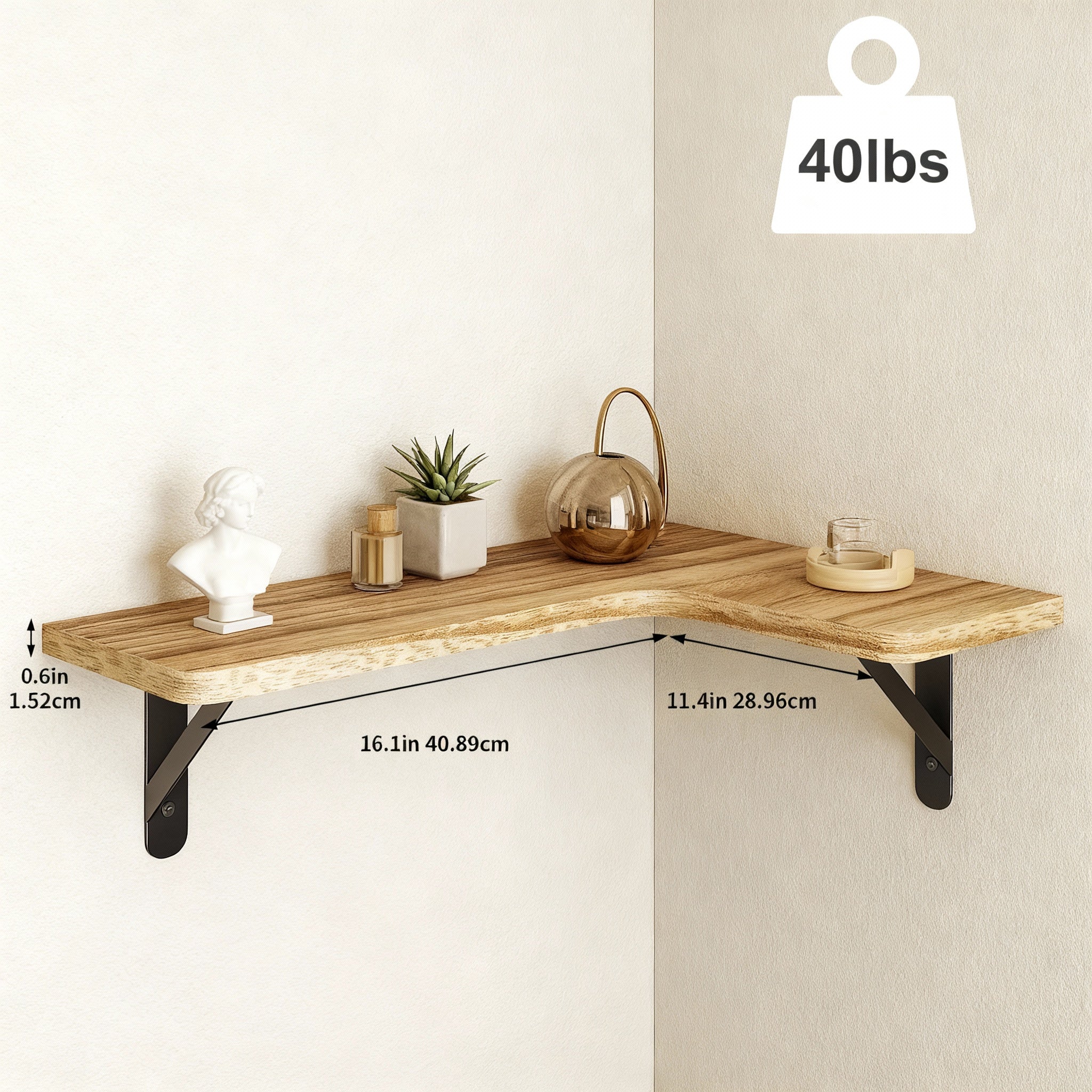 Rustic Corner Floating Shelves