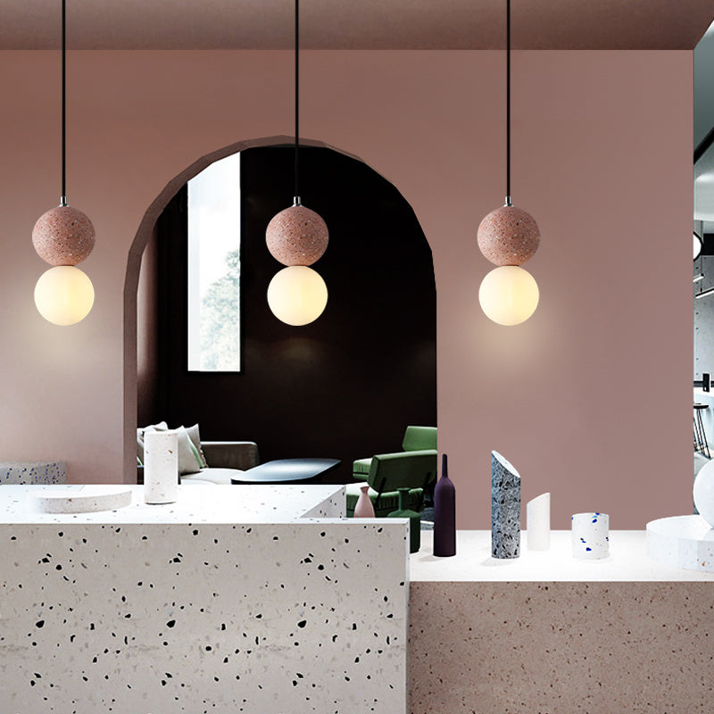 Nordic Cement Terrazzo Small Chandelier – Modern Restaurant & Bar Lamp