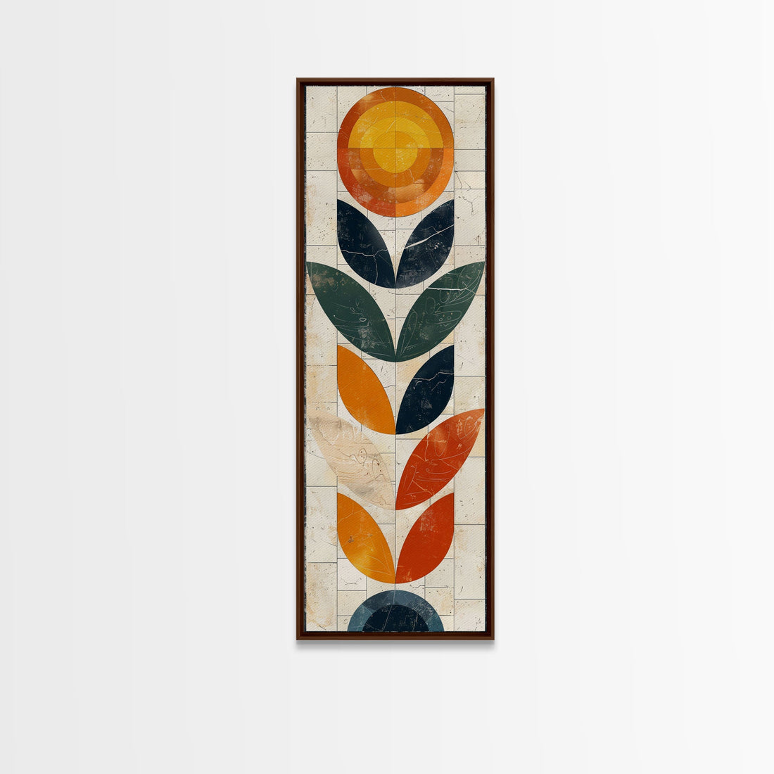 Abstract Geometric Stained Glass – Framed Canvas Print
