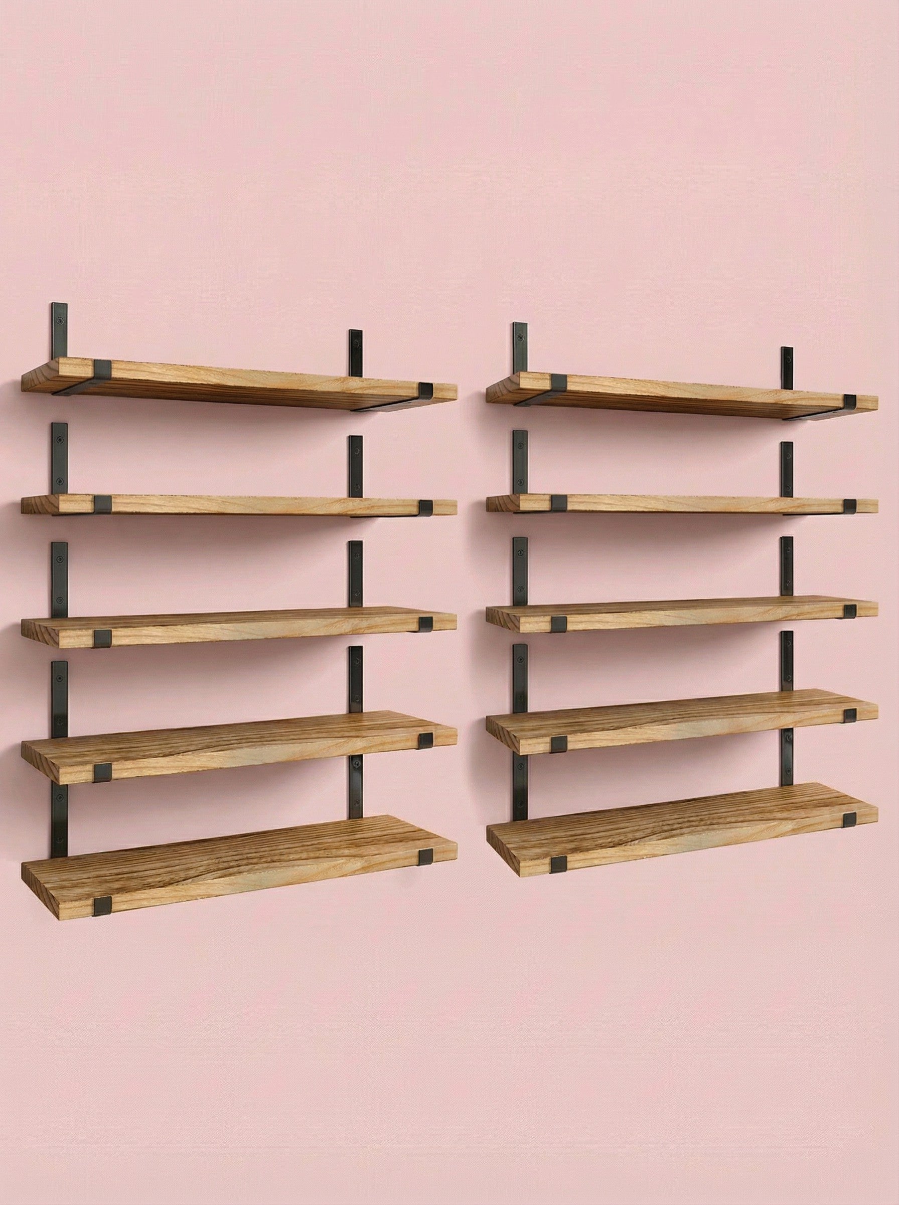 Wood Wall Shelves 15.8” with Metal Brackets