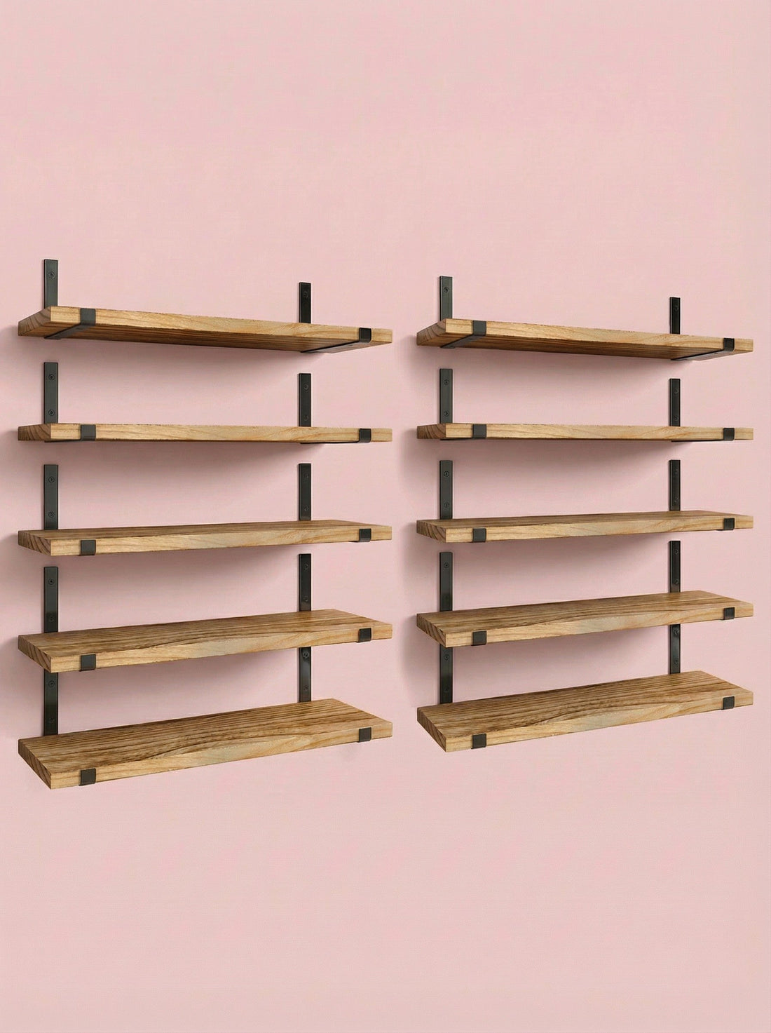 Wood Wall Shelves 15.8” with Metal Brackets