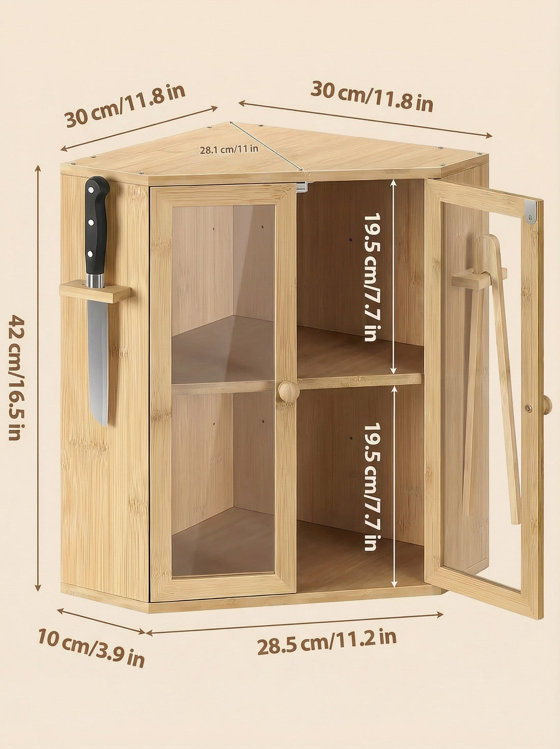 Bamboo Bread Box with Clear Doors