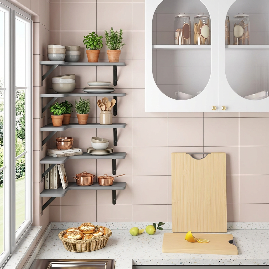 Rustic Corner Floating Shelves