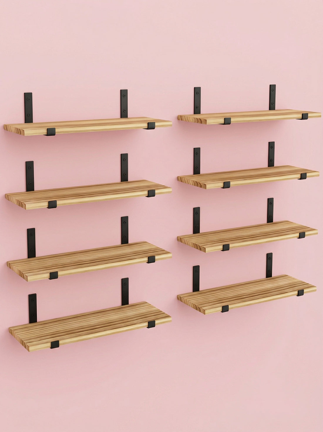 Wood Wall Shelves 15.8” with Metal Brackets