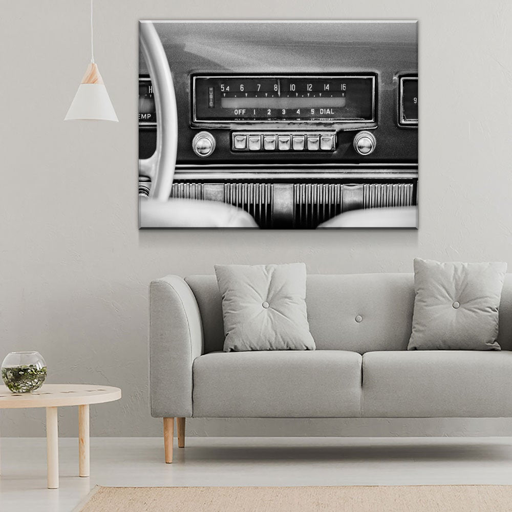Retro Car Radio Canvas Wall Art