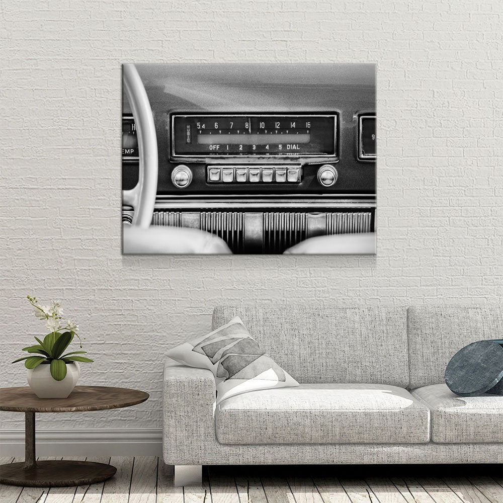 Retro Car Radio Canvas Wall Art