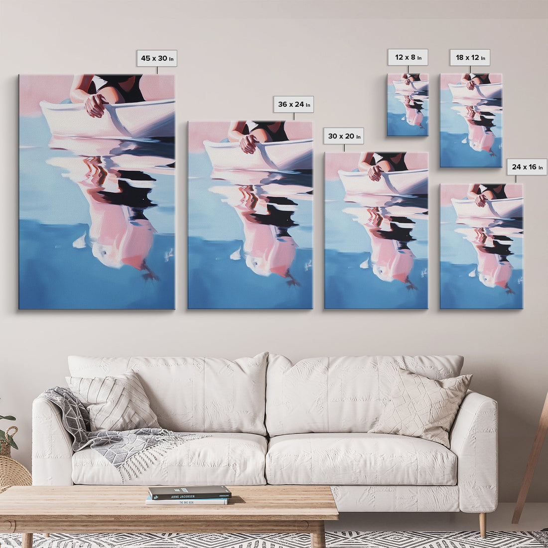 Woman on Water – Summer Reflections Framed Canvas Print