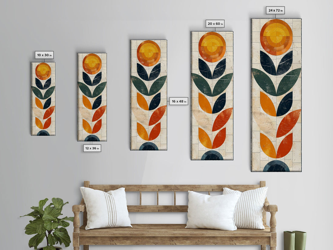 Abstract Geometric Stained Glass – Framed Canvas Print