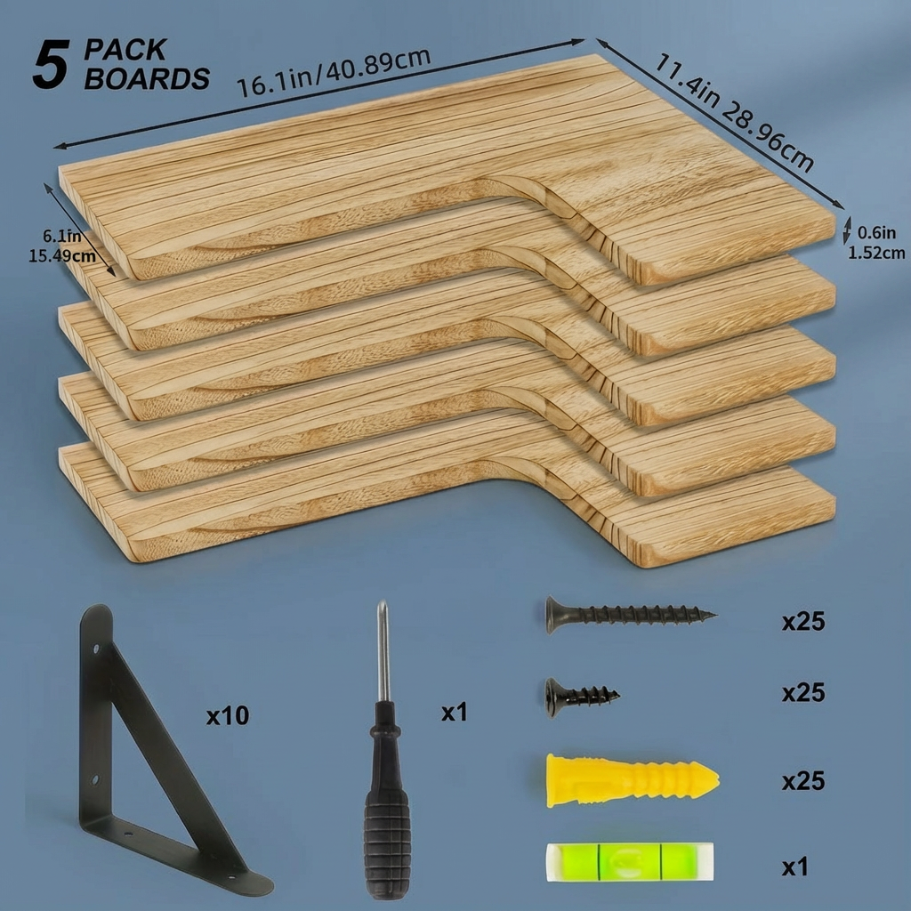 Rustic Corner Floating Shelves