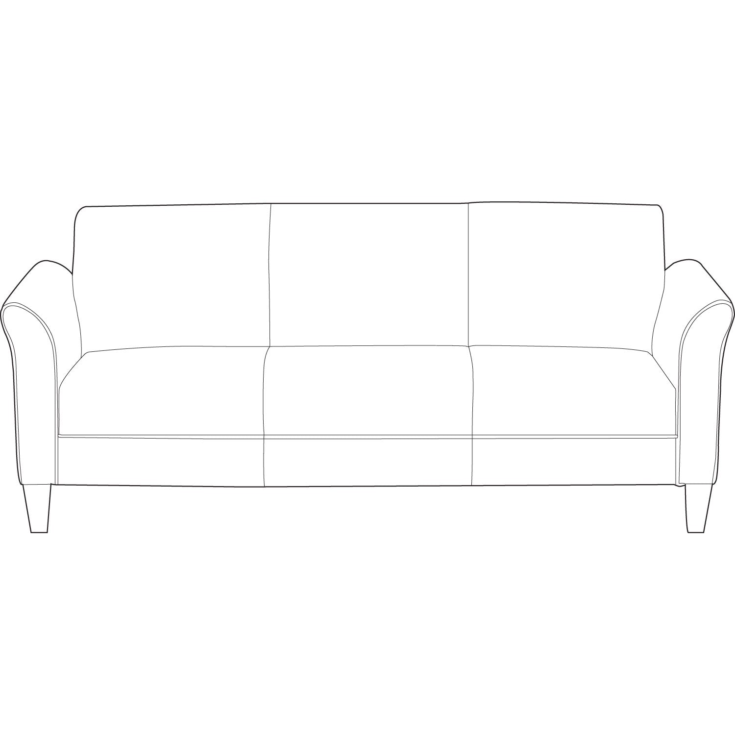 Reception Lounge 3-Cushion Sofa – Black, 77"W x 31.5"D x 32"H