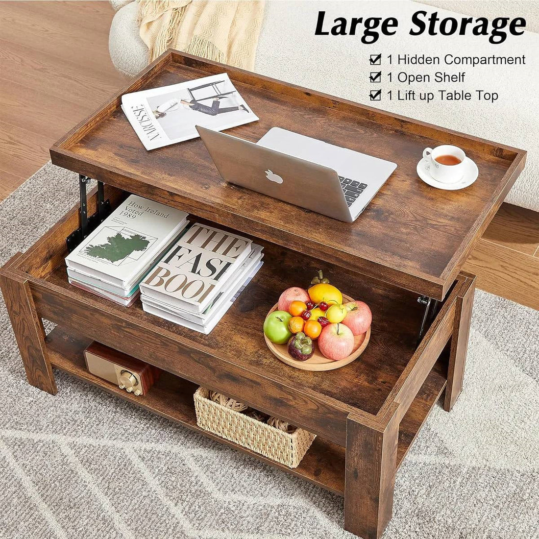 Modern Lift Top Coffee Table with Storage