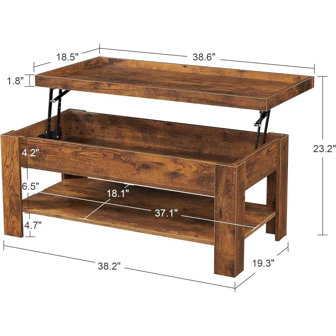 Modern Lift Top Coffee Table with Storage