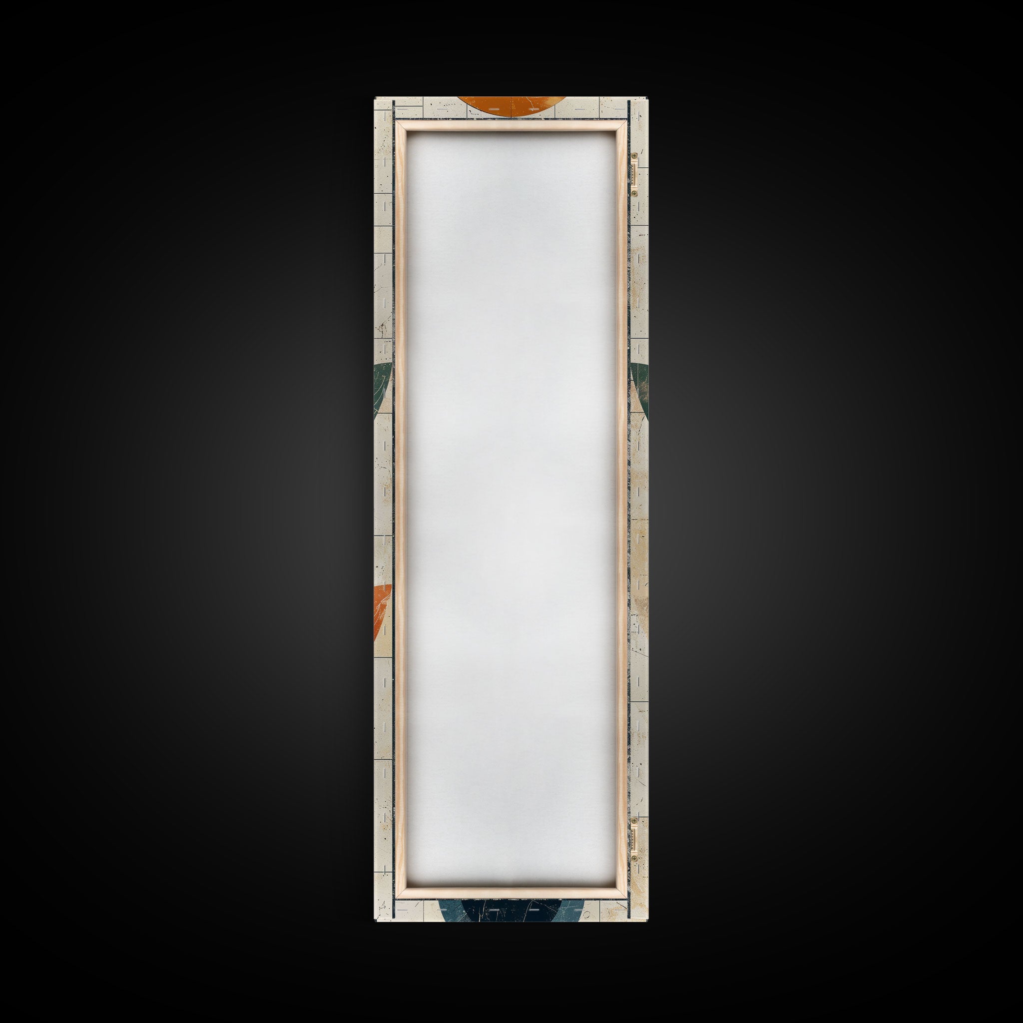 Abstract Geometric Stained Glass – Framed Canvas Print