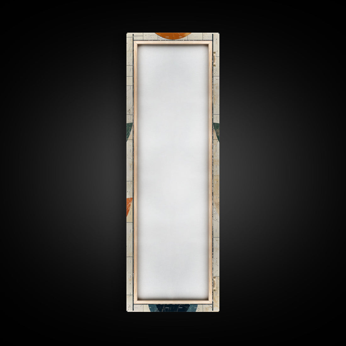 Abstract Geometric Stained Glass – Framed Canvas Print