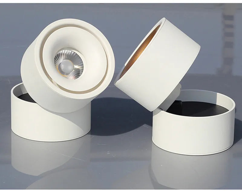 Recessed LED Light Spot - Plafond LED Downlight with Surface COB, Dimmable Ceiling Lamps in 9W, 12W, 15W, 18W for Room, Round Bedroom Lighting