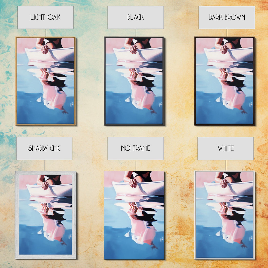 Woman on Water – Summer Reflections Framed Canvas Print