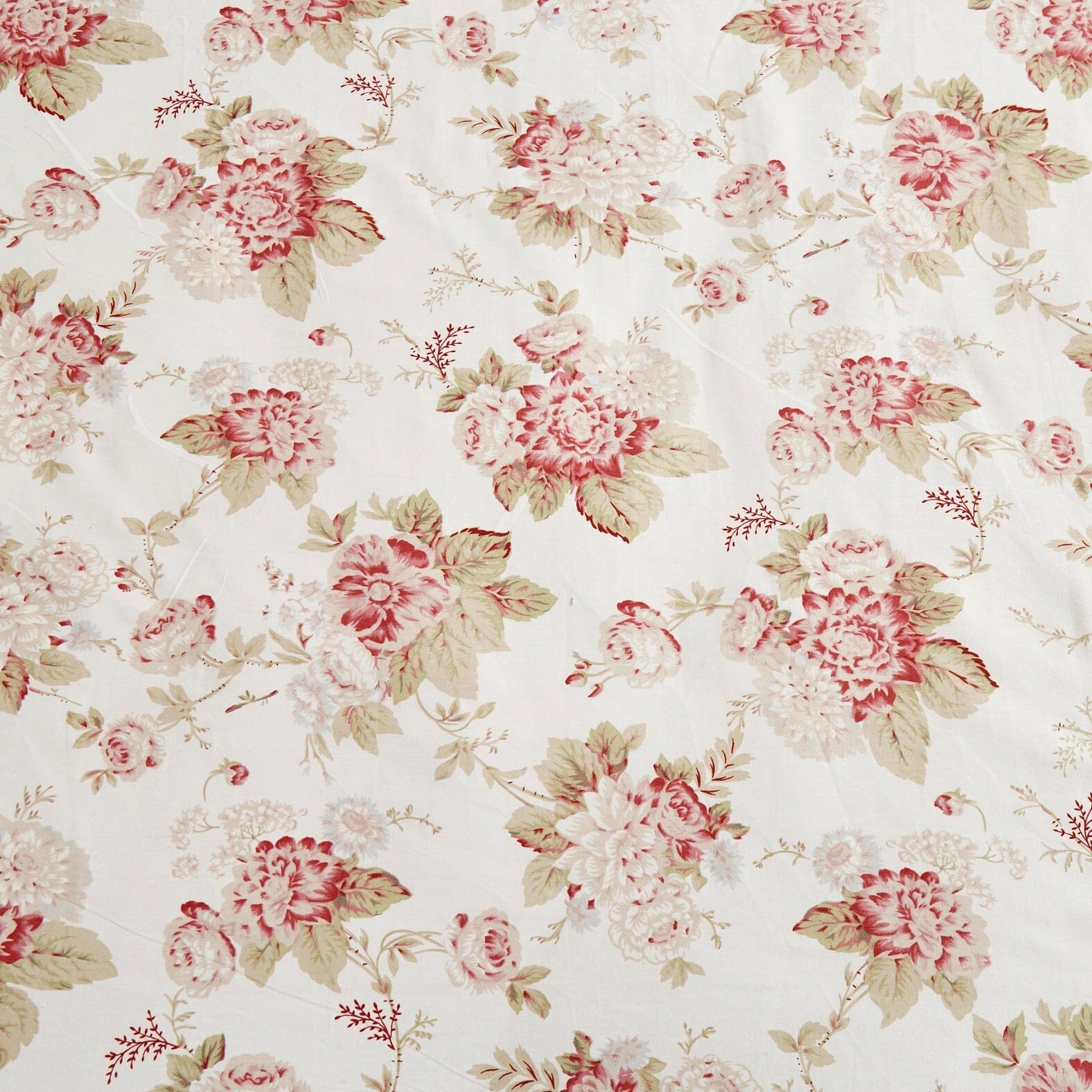 Hint of Mint Cottage Floral Cotton Fitted Sheet Set (3036)