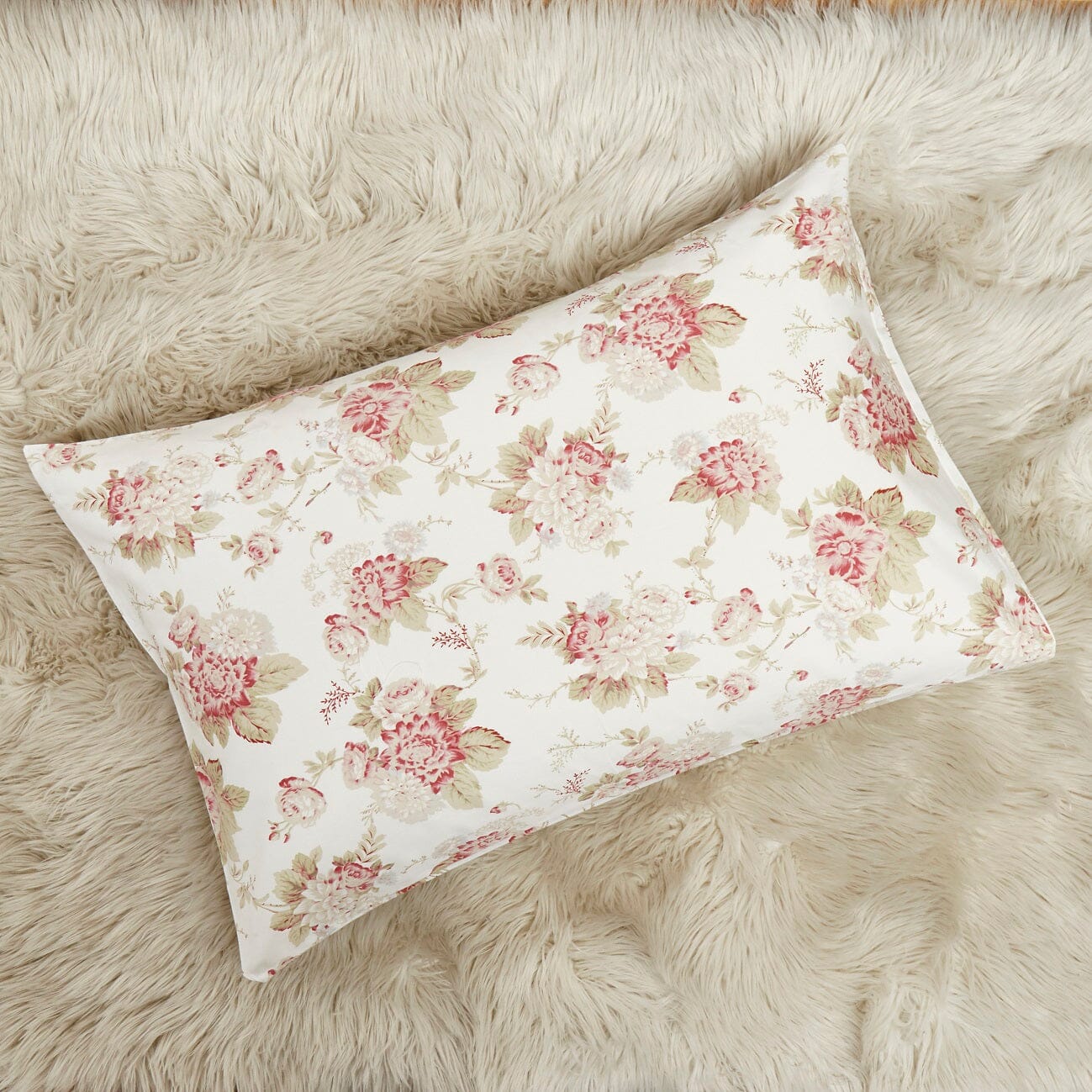 Hint of Mint Cottage Floral Cotton Fitted Sheet Set (3036)