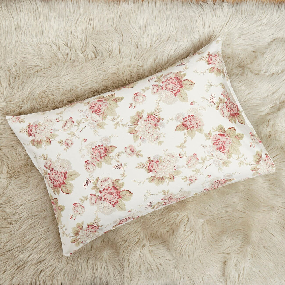 Hint of Mint Cottage Floral Cotton Fitted Sheet Set (3036)