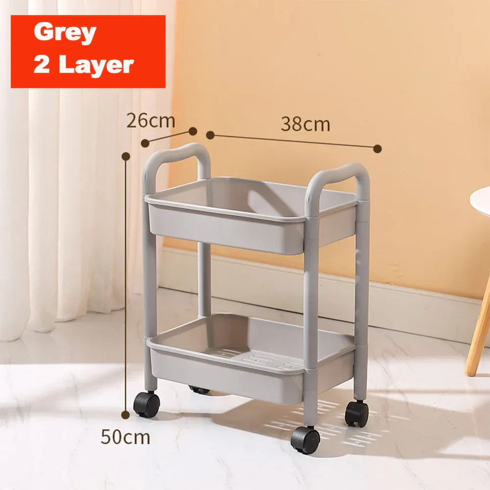 DecorBites™ Kitchen Storage Cart Rolling Utility Organizer Rack Shelf Trolley Cart