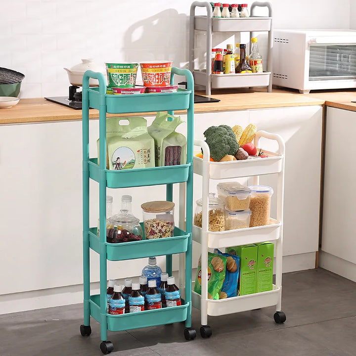 DecorBites™ Kitchen Storage Cart Rolling Utility Organizer Rack Shelf Trolley Cart