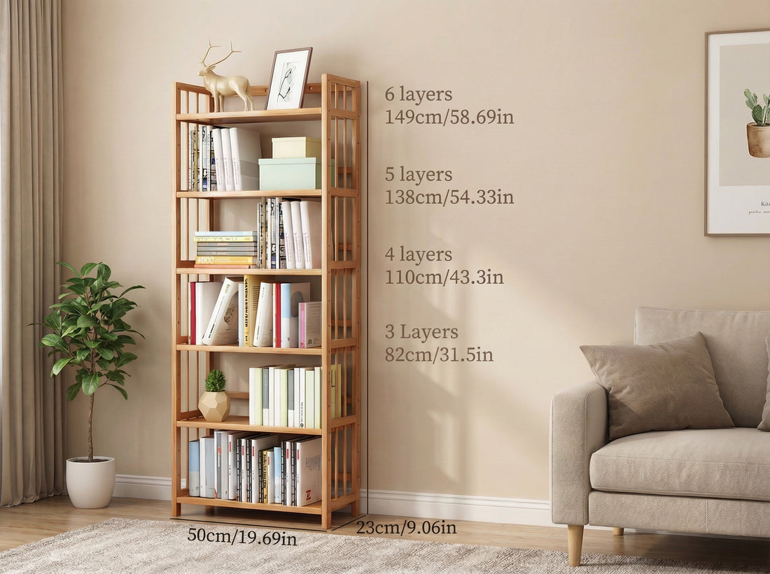 Tall Bamboo Bookshelf