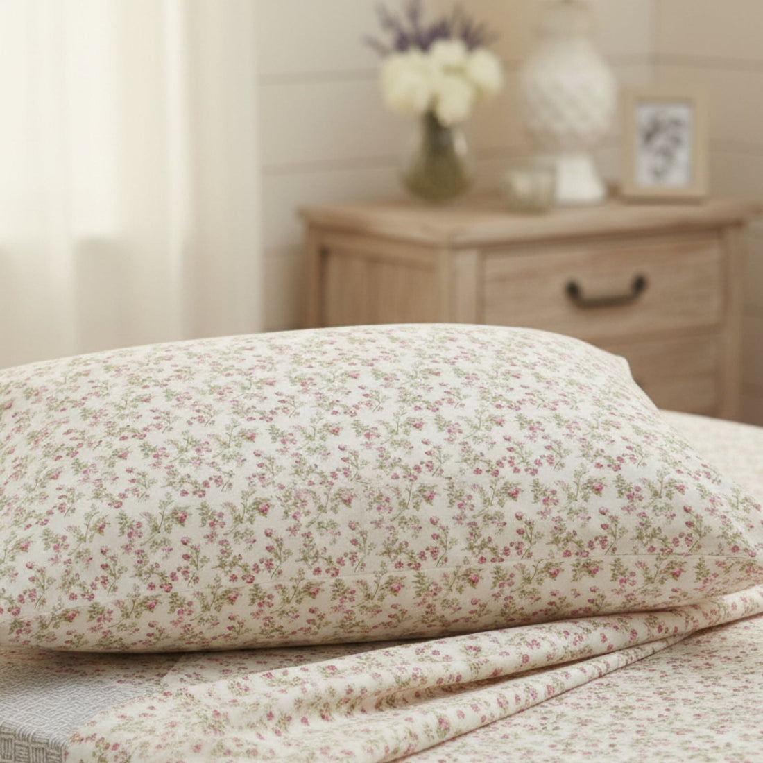 Romantic Coquette 100% Cotton Floral Sheet Set – Deep Pocket