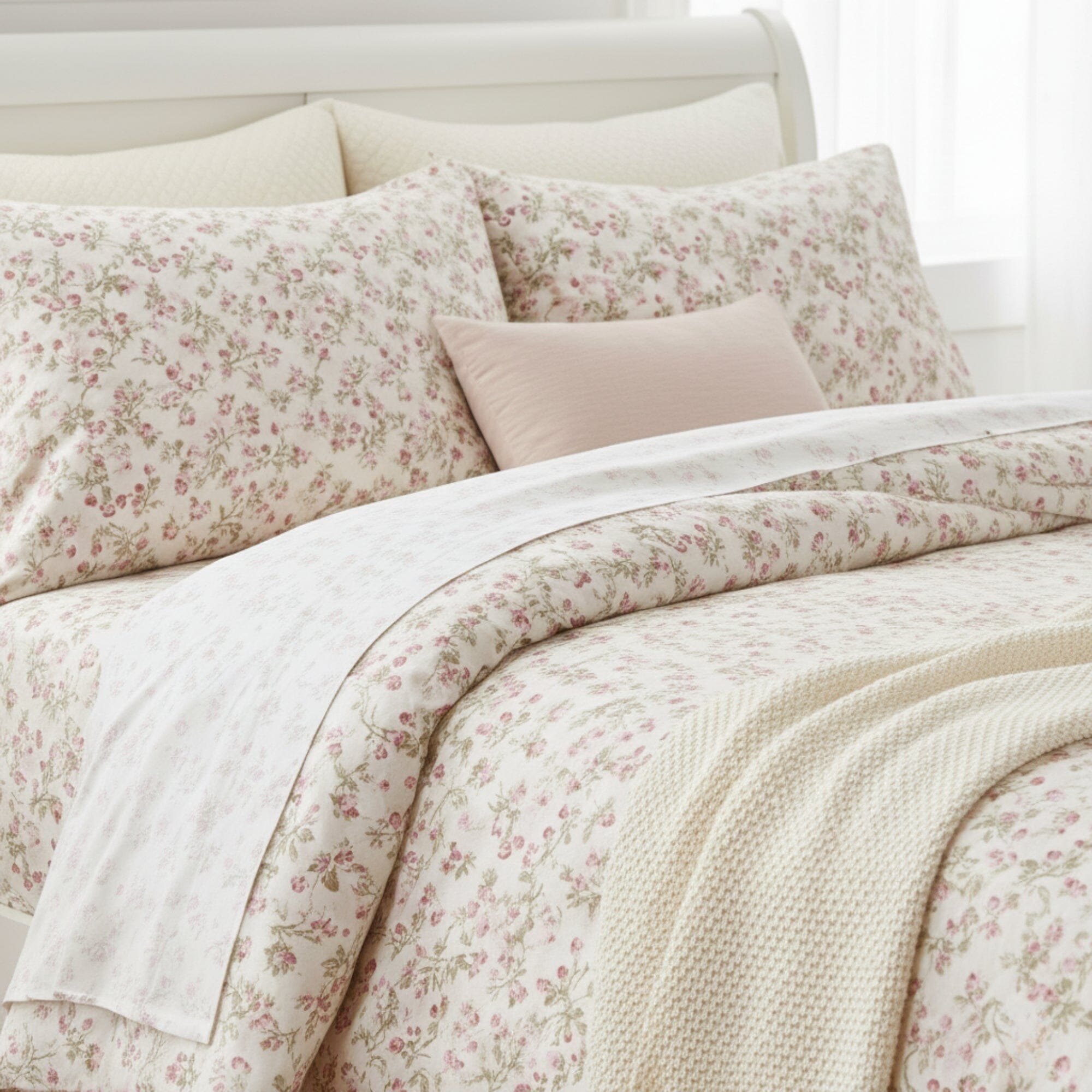 Romantic Coquette 100% Cotton Floral Sheet Set – Deep Pocket