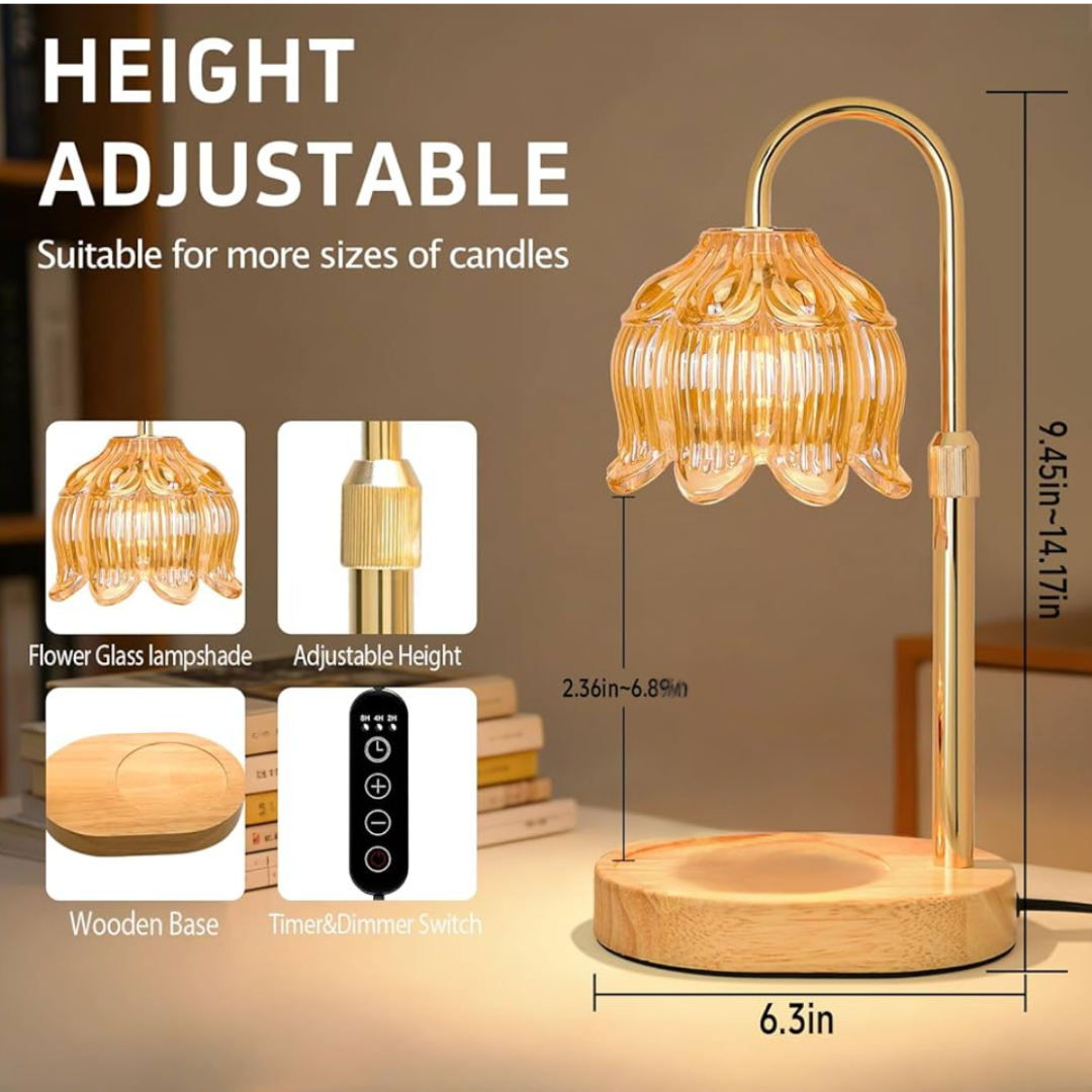 Candle Lamp Warmer with Timer, Adjustable & Dimmable with 1 Bulb (2 style options)