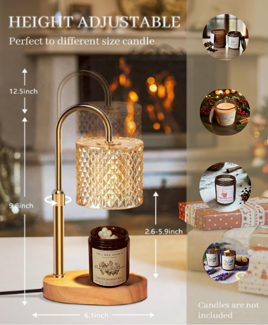 Candle Lamp Warmer with Timer, Adjustable & Dimmable with 1 Bulb (2 style options)