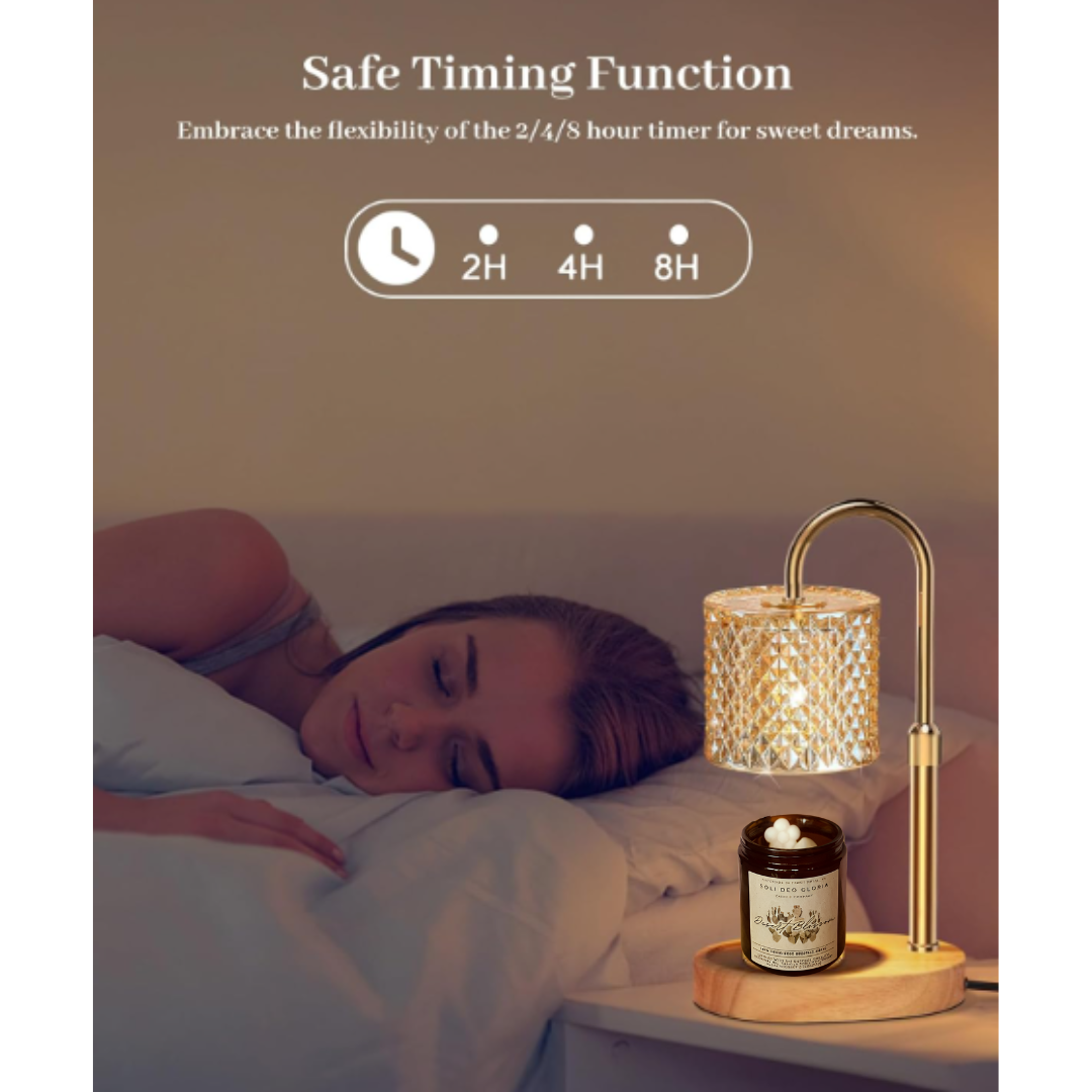 Candle Lamp Warmer with Timer, Adjustable & Dimmable with 1 Bulb (2 style options)