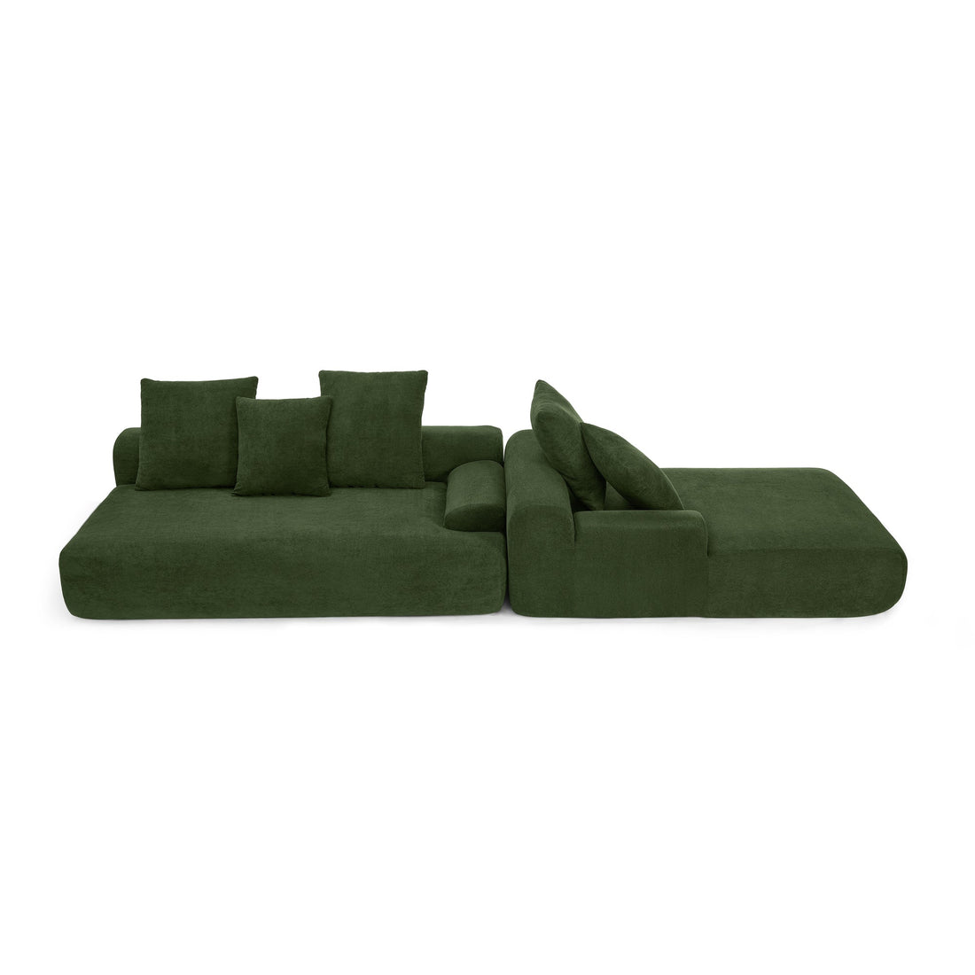 110"x67" Modern L-Shaped Velvet Sectional Sofa – Green