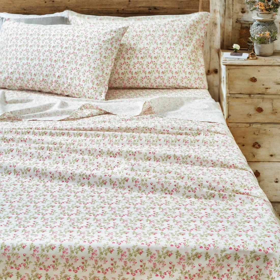 Romantic Coquette 100% Cotton Floral Sheet Set – Deep Pocket