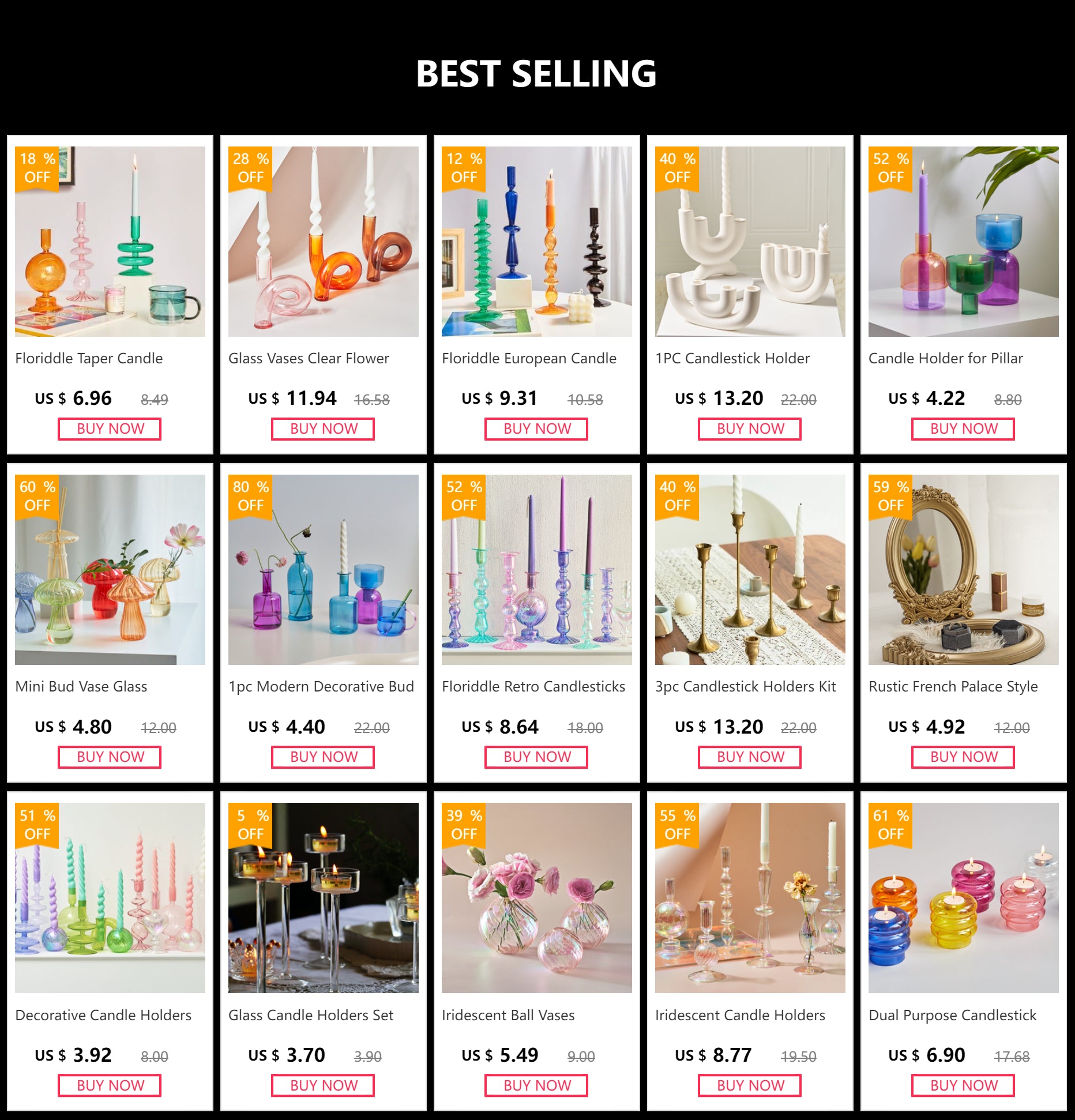 Glass Ball Vase Set – Home Decor